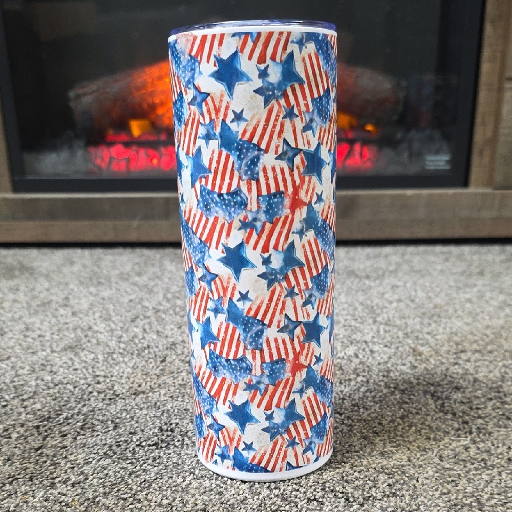 Patriotic Stars and Stripes Tumbler